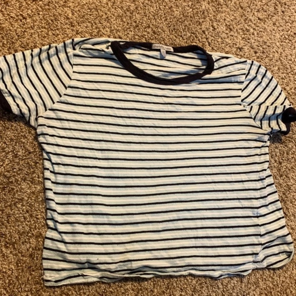 Charlotte Russe Cropped striped shirt